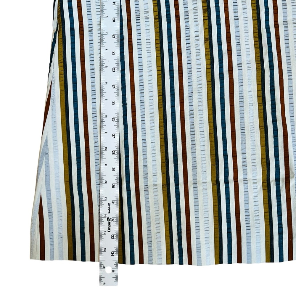 Theory Women’s Sz 2 V-Neck Stripe Sleeveless Linen Blend Dress Shift Lightweight - Picture 14 of 15
